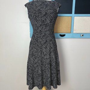 Chaps Sheath Dress Black/White Polka Dots  Women's Sz. S
